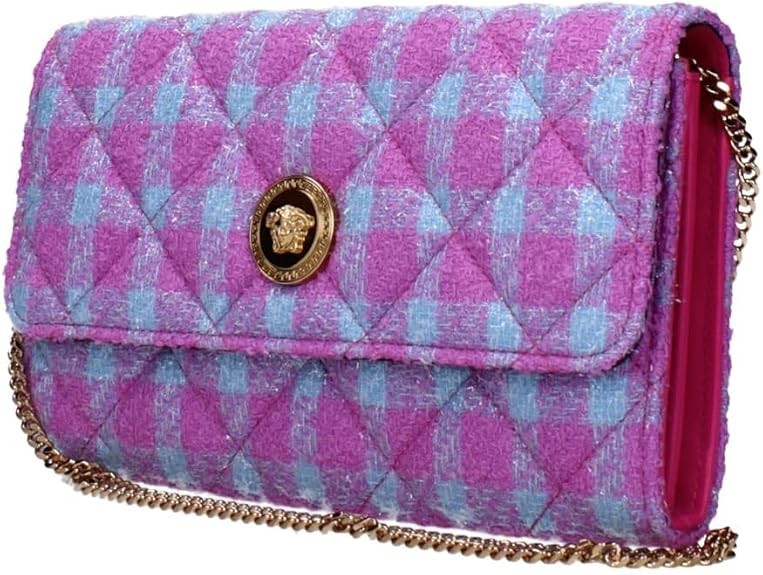 Versace Medusa Women's Blue/Pink Fabric Clutch Bag